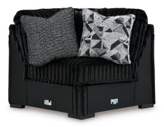 Midnight-Madness Onyx Corduroy Modular Sectional Units - Ornate Home