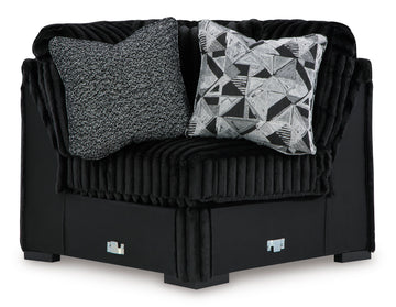 Midnight-Madness Onyx Corduroy Modular Sectional Units - Ornate Home