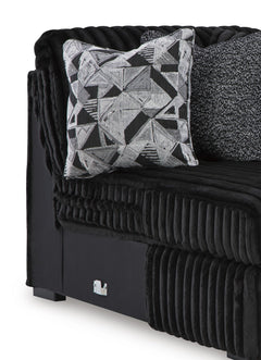 Midnight-Madness Onyx Corduroy Modular Sectional Units - Ornate Home