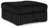 Midnight-Madness Onyx Corduroy Oversized Accent Ottoman - Ornate Home