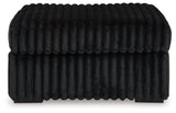 Midnight-Madness Onyx Corduroy Oversized Accent Ottoman - Ornate Home
