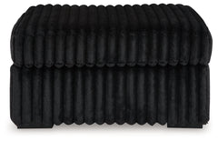 Midnight-Madness Onyx Corduroy Oversized Accent Ottoman - Ornate Home