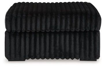 Midnight-Madness Onyx Corduroy Oversized Accent Ottoman - Ornate Home