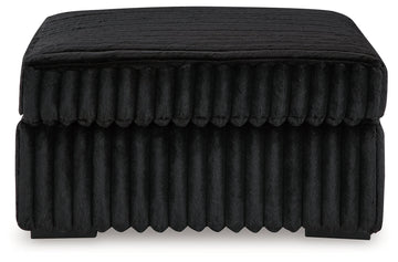 Midnight-Madness Onyx Corduroy Oversized Accent Ottoman - Ornate Home