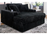 Midnight-Madness Onyx Corduroy Oversized Chaise (Online Special Price) - Ornate Home