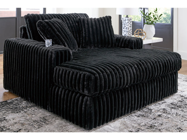 Midnight-Madness Onyx Corduroy Oversized Chaise (Online Special Price) - Ornate Home