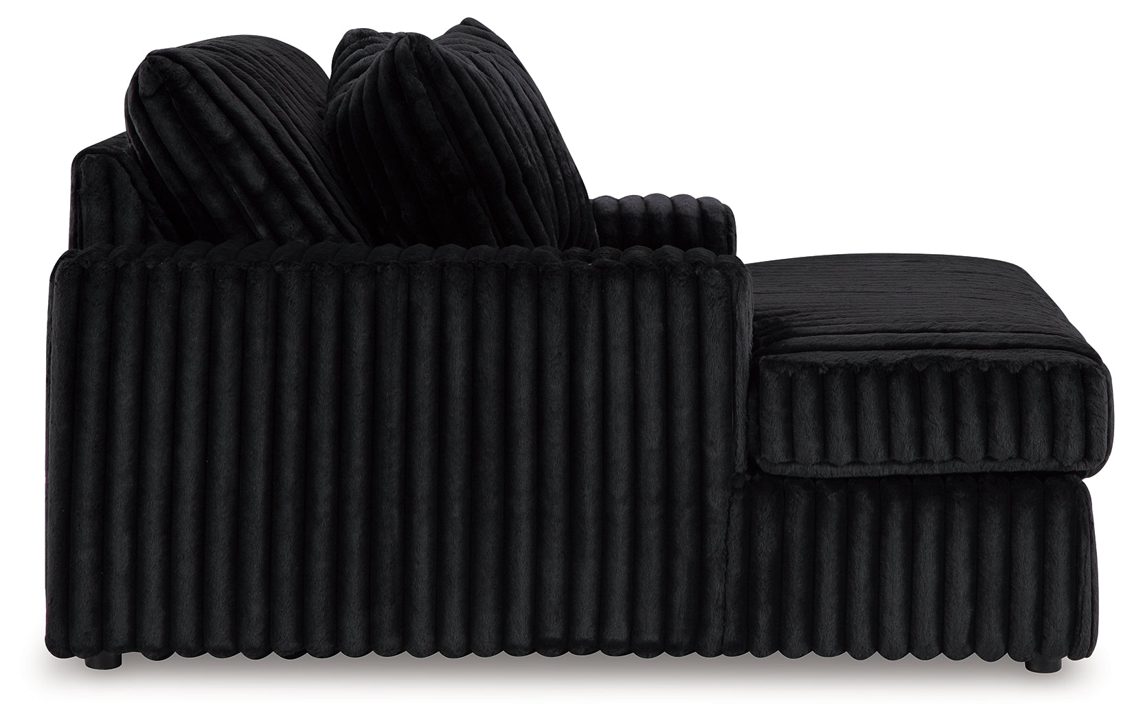 Midnight-Madness Onyx Corduroy Oversized Chaise (Online Special Price) - Ornate Home
