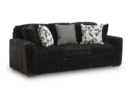 Midnight-Madness Onyx Corduroy Sofa - Ornate Home
