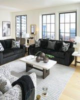 Midnight-Madness Onyx Corduroy Sofa and Loveseat Living Room Set (Online Special Price) - Ornate Home