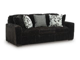 Midnight-Madness Onyx Corduroy Sofa and Loveseat Living Room Set (Online Special Price) - Ornate Home