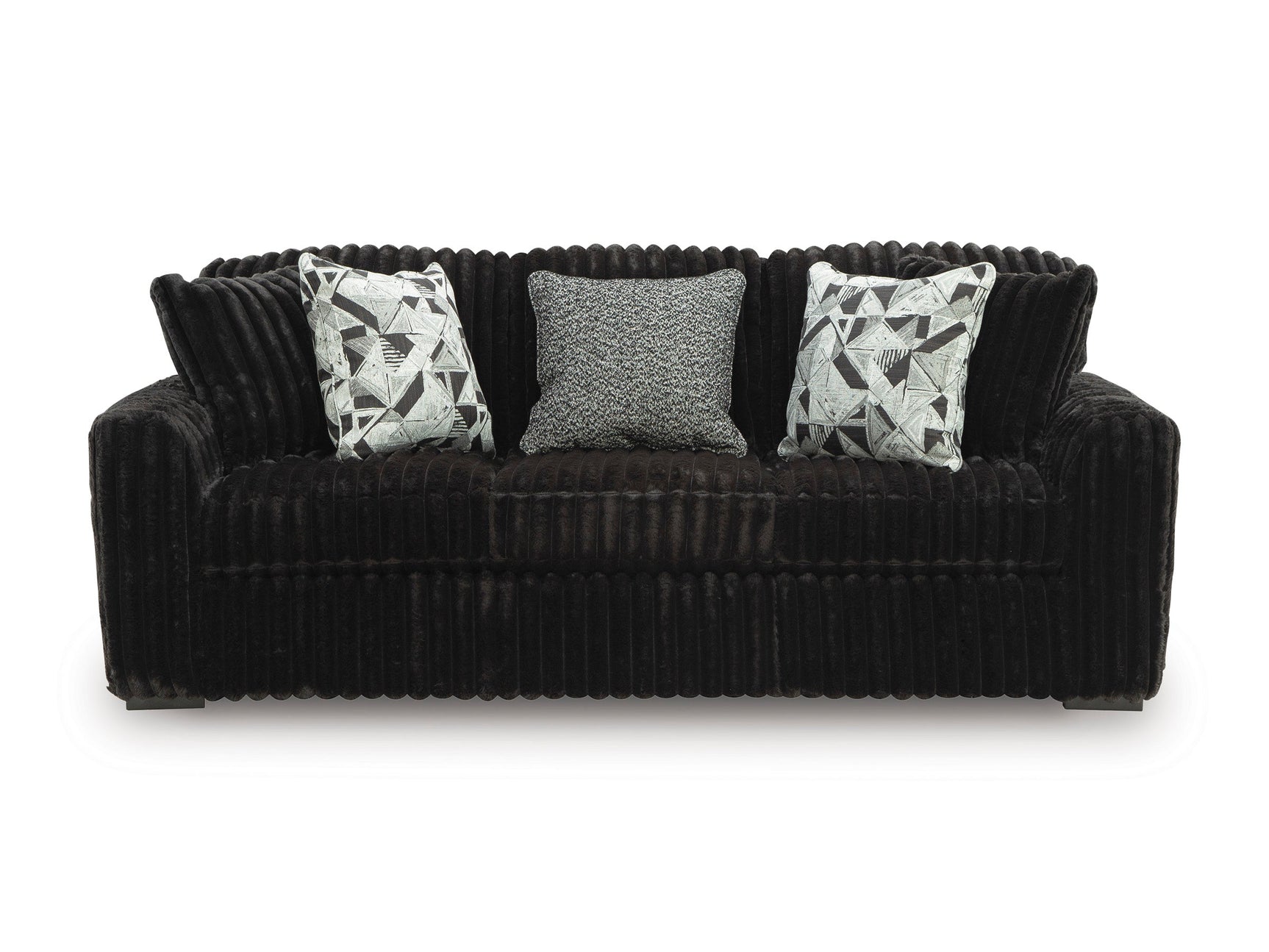 Midnight-Madness Onyx Corduroy Sofa and Loveseat Living Room Set (Online Special Price) - Ornate Home