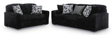 Midnight-Madness Onyx Corduroy Sofa and Loveseat Living Room Set - Ornate Home