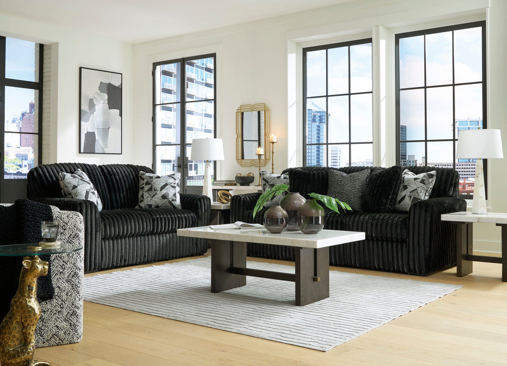 Midnight-Madness Onyx Loveseat (Online Special Price) - Ornate Home
