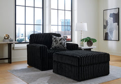 Midnight-Madness Onyx Oversized Chair and Ottoman - Ornate Home