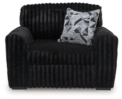 Midnight-Madness Onyx Oversized Chair and Ottoman - Ornate Home