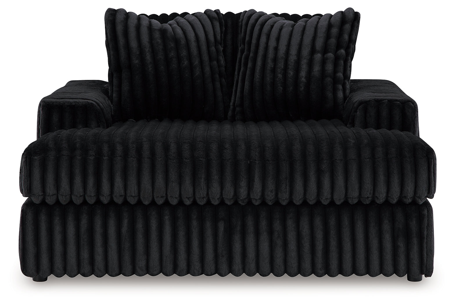 Midnight-Madness Onyx Oversized Chaise and Oversized Accent Ottoman (Online Special Price) - Ornate Home