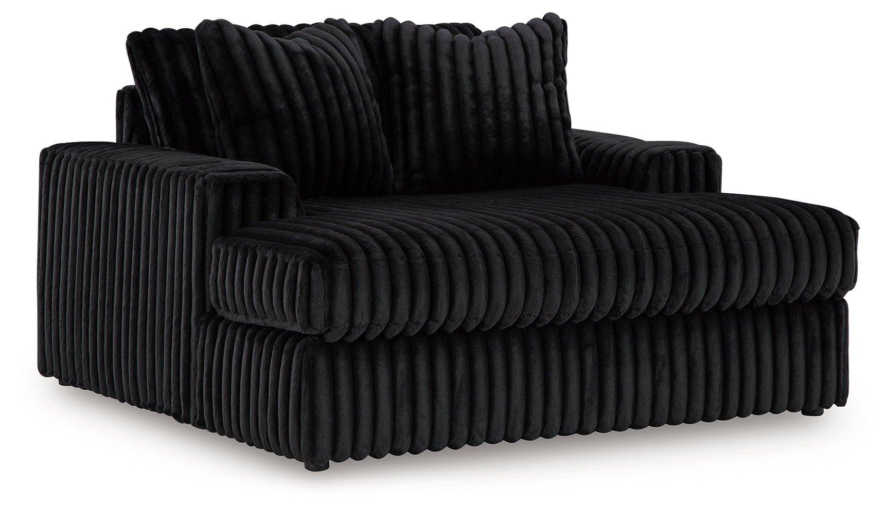 Midnight-Madness Onyx Oversized Chaise and Oversized Accent Ottoman (Online Special Price) - Ornate Home