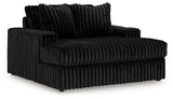 Midnight-Madness Onyx Oversized Chaise and Oversized Accent Ottoman - Ornate Home