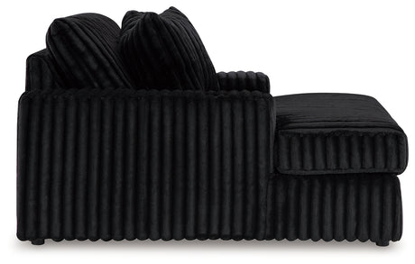 Midnight-Madness Onyx Oversized Chaise and Oversized Accent Ottoman - Ornate Home