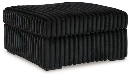 Midnight-Madness Onyx Oversized Chaise and Oversized Accent Ottoman - Ornate Home