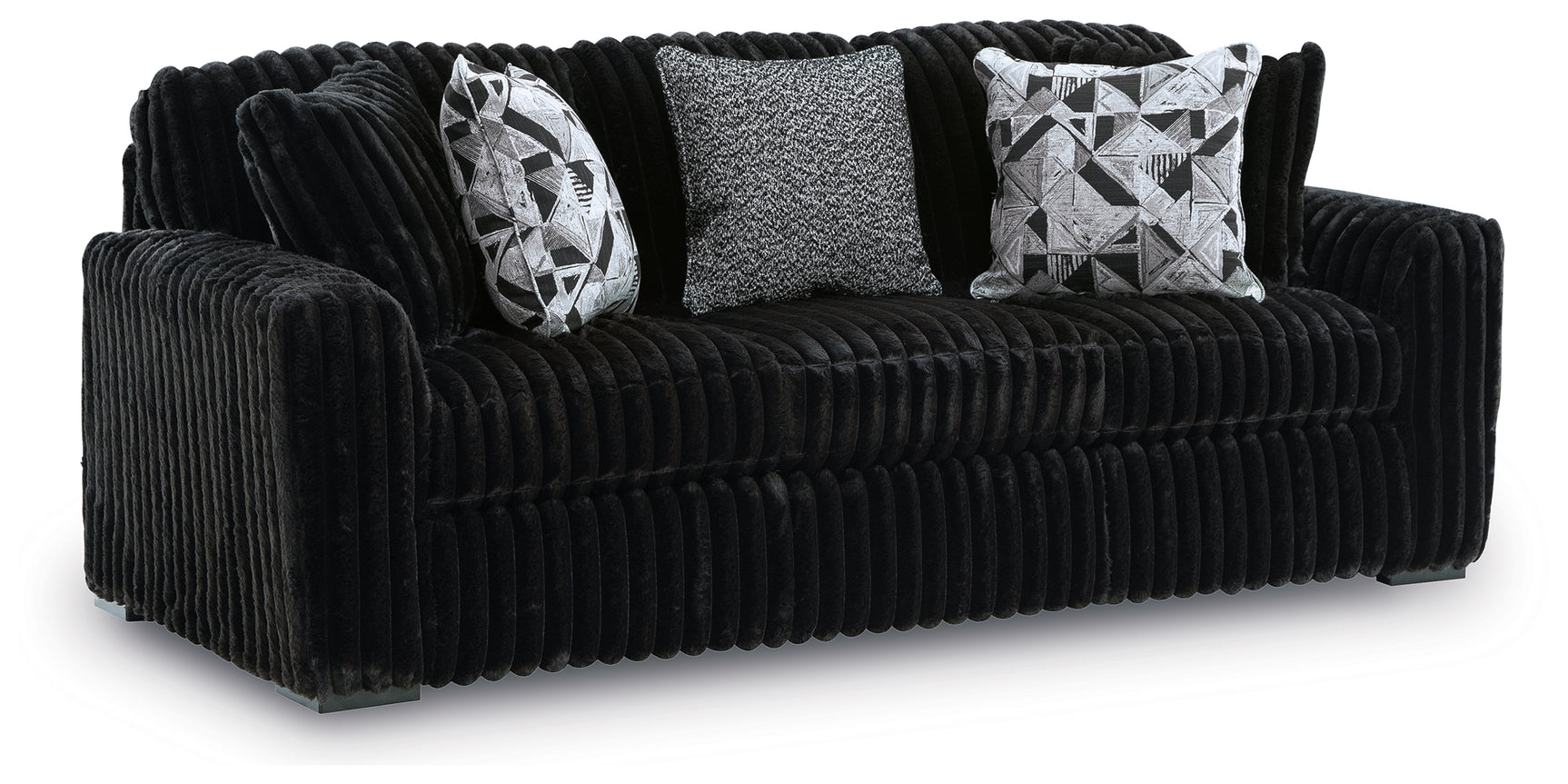 Midnight-Madness Onyx Sofa, Loveseat and Oversized Chair (Online Special Price) - Ornate Home