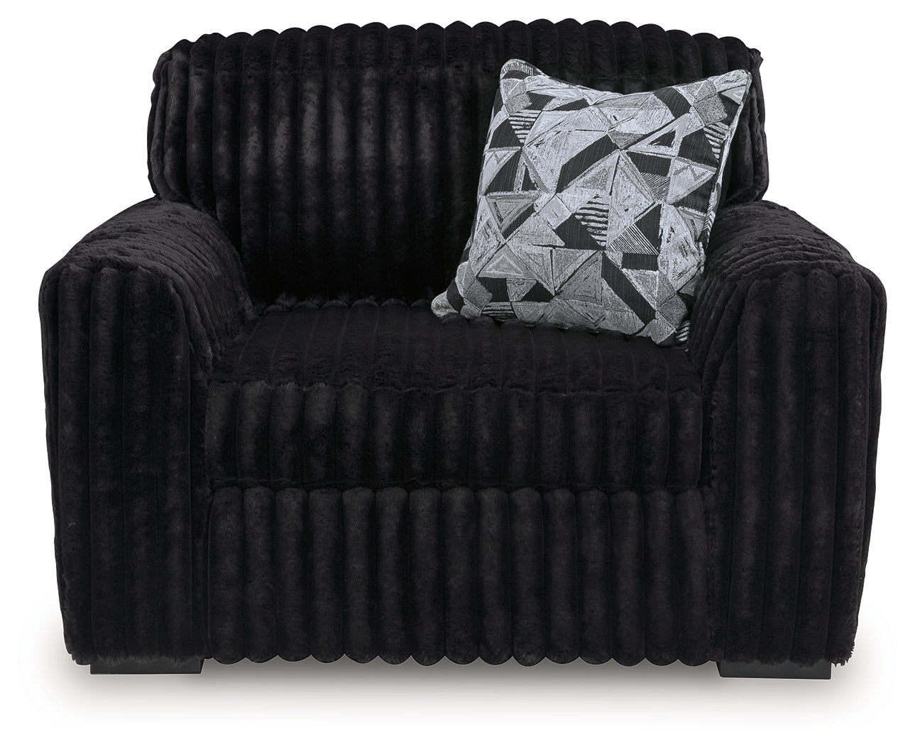Midnight-Madness Onyx Sofa, Loveseat and Oversized Chair - Ornate Home