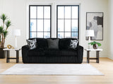 Midnight-Madness Onyx Sofa, Loveseat and Oversized Ottoman (Online Special Price) - Ornate Home