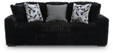 Midnight-Madness Onyx Sofa, Loveseat and Oversized Ottoman (Online Special Price) - Ornate Home