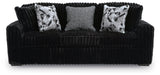 Midnight-Madness Onyx Sofa, Loveseat and Oversized Ottoman - Ornate Home