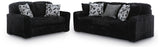 Midnight-Madness Onyx Sofa and Loveseat - Ornate Home