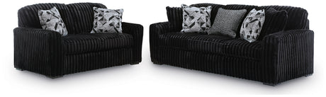 Midnight-Madness Onyx Sofa and Loveseat - Ornate Home
