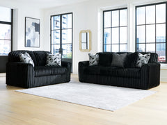 Midnight-Madness Onyx Sofa and Loveseat - Ornate Home