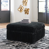 Midnight-Madness Onyx Sofa and Oversized Ottoman - Ornate Home