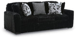Midnight-Madness Onyx Sofa and Oversized Ottoman - Ornate Home