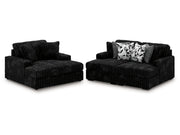 Midnight-Madness Onyx Super Chaise and Oversized Chaise (Online Special Price) - Ornate Home