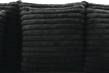 Midnight-Madness ll Black Jumbo Corduroy 2pc Reversible Sectional Sofa w/ Dual Cupholders & USB Ports - Ornate Home