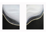 Midnight Veil Layered Diptych Hand-painted Canvas in Frame Wall Art - Ornate Home