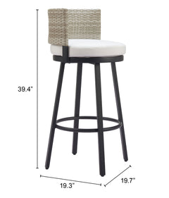 Midnight White Wave Barstool - Ornate Home