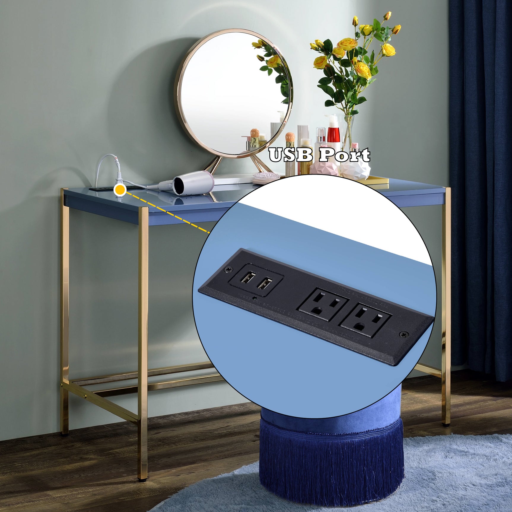 Midriaks Blue Writing Desk - Ornate Home