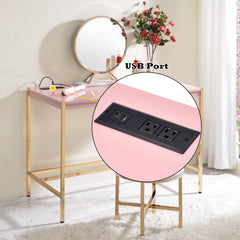 Midriaks Pink Writing Desk W/Usb - Ornate Home