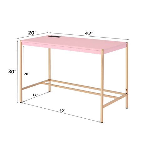 Midriaks Pink Writing Desk W/Usb - Ornate Home