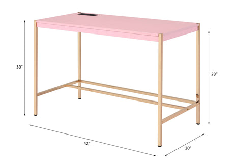 Midriaks Pink Writing Desk W/Usb - Ornate Home