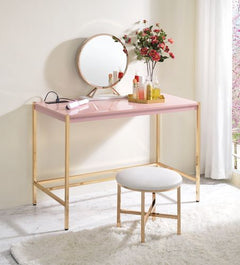 Midriaks Pink Writing Desk W/Usb - Ornate Home