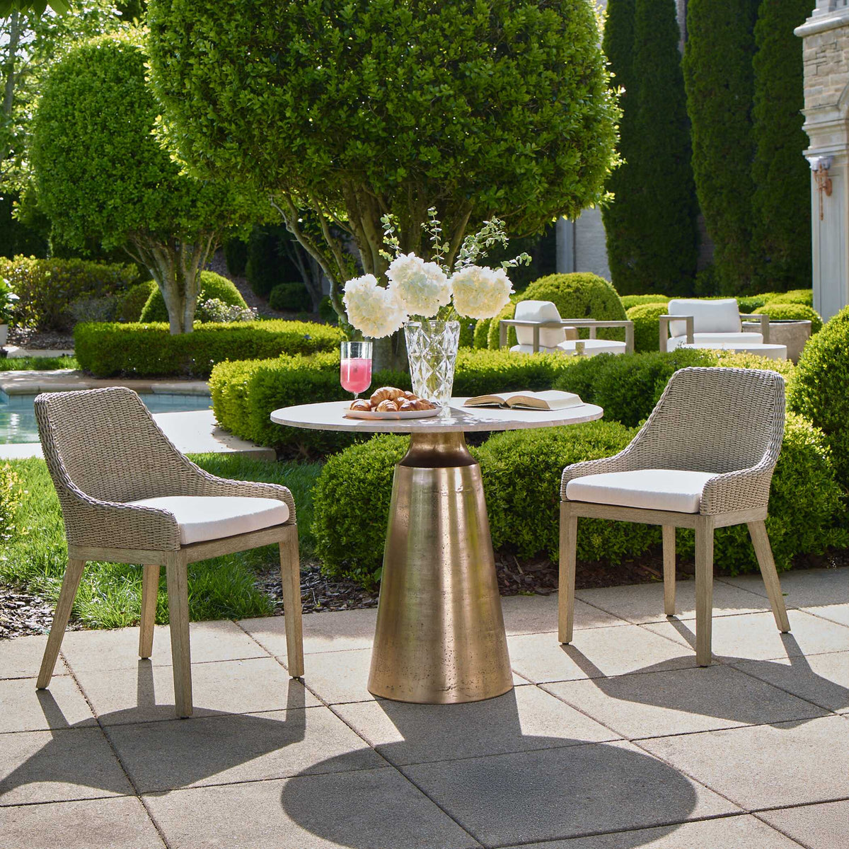 Midsummer Brass Indoor-Outdoor Bistro Table - Ornate Home