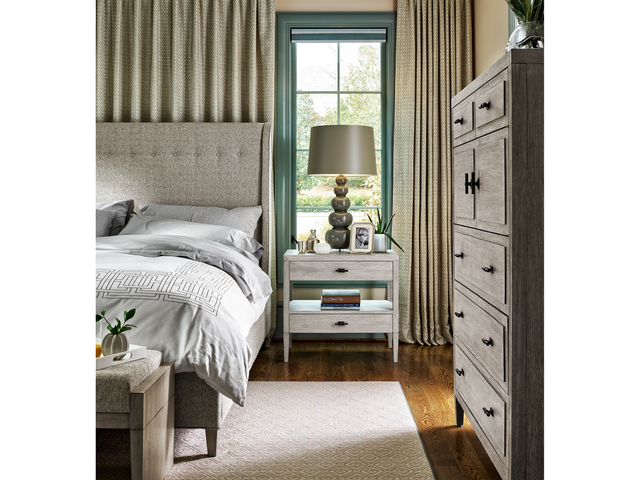 Midtown Beige/Matte Black Nightstand - Ornate Home