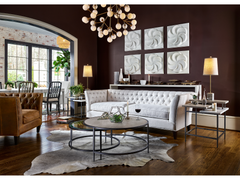 Midtown Beige/White End Table - Ornate Home