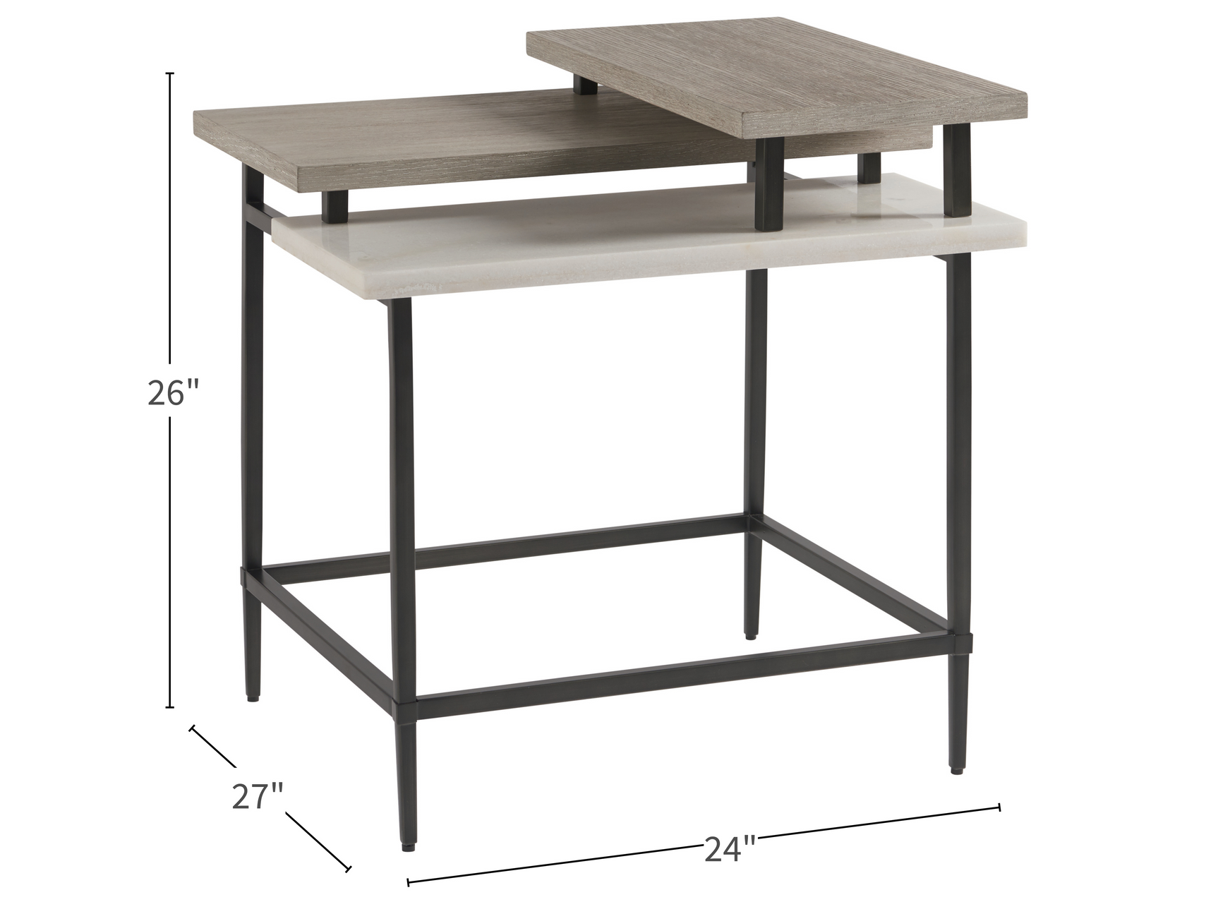 Midtown Beige/White End Table - Ornate Home