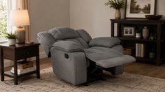 Midway Pewter Fabric Gliding Reclining Chair - Ornate Home