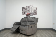 Midway Pewter Fabric Reclining Sofa & Loveseat - Ornate Home