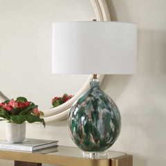Mihaela Drip Glaze Blue/Green Table Lamp - Ornate Home